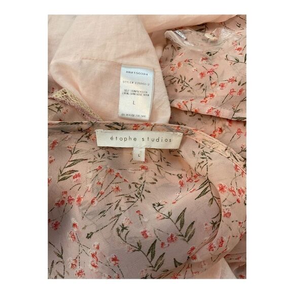 Etophe Studios Women’s  Pink Flower Color , Polyester/ Rayon Dress.Size Large. - Picture 7 of 12